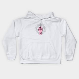 Feminist hand with female symbol Kids Hoodie